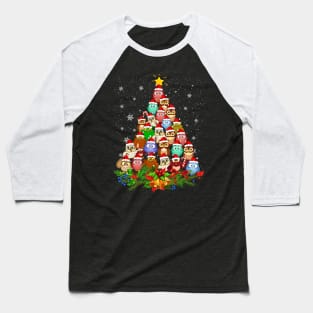 Owls Christmas Tree Merry Xmas Holiday Gift Baseball T-Shirt